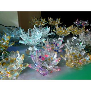 Chân nến hoa sen pha lê cao cấp 