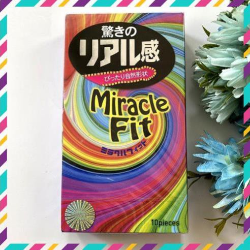 Bao Cao Su Sagami Miracle Fit hình 3D,(10 bao), Nhật Bản, Siêu mỏng_Lằn thắt 6 vòng_Độc đáo mới lạ /đôn dên