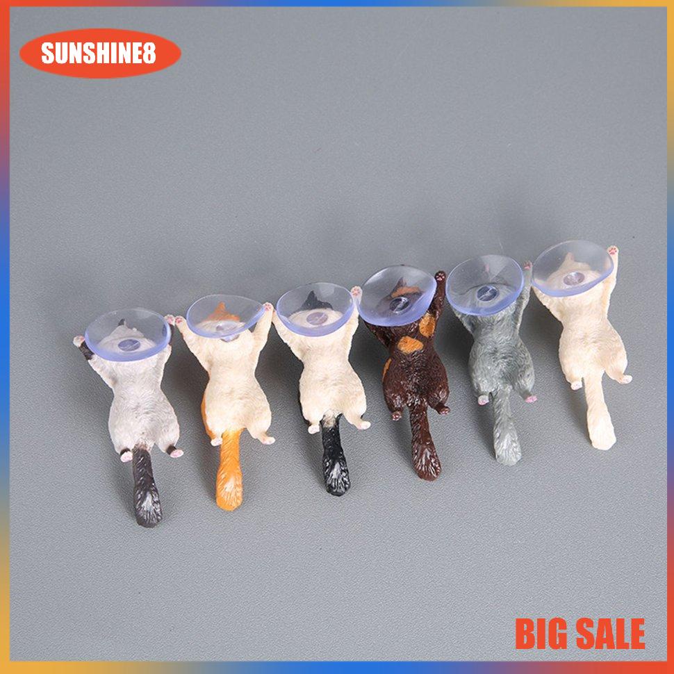 【SUN】Dễ thương Cat hỗ trợ nhựa Giá đỡ điện thoại di động Chân đế Sucker Giá đỡ điện thoại thông minh