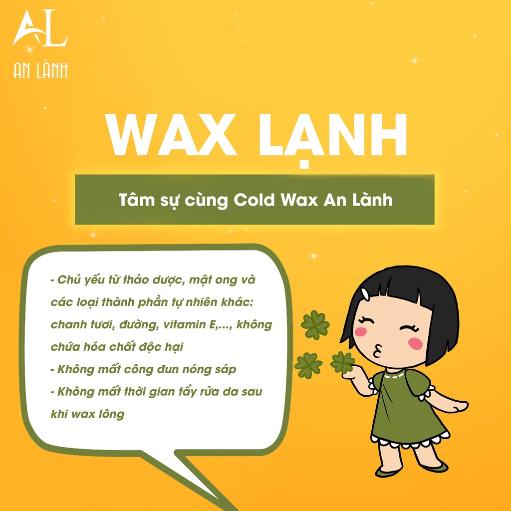 Sáp Wax Lông Thiên Nhiên 100% - Wax Lông An Lành Chính Hãng ( Tặng 50 Tờ Giấy Và 2 Que )