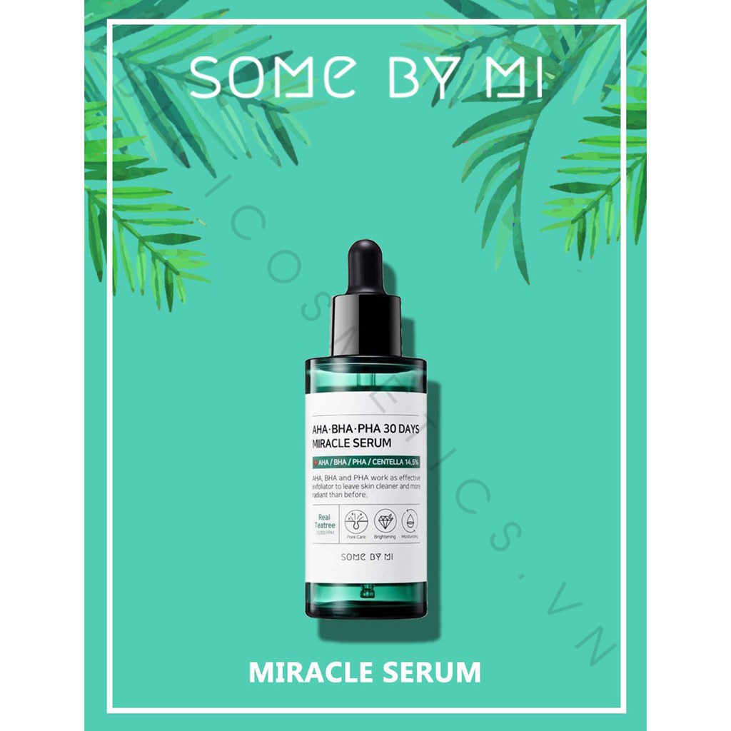 Tinh chất ngừa mụn hiệu quả cho da mụn Some By Mi AHA-BHA-PHA 30 Days Miracle Serum 50ml Auth Hàn Quốc