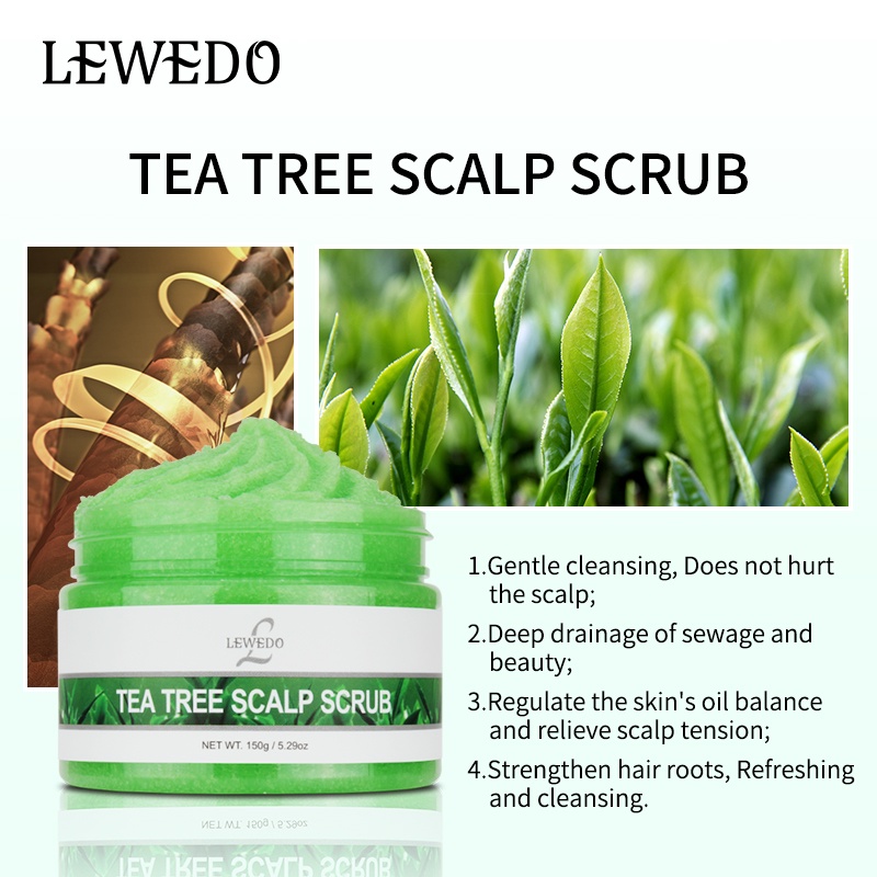 LEWEDO Tea Tree Scalp Scrub Massage Control Oil Scalp Care 150g