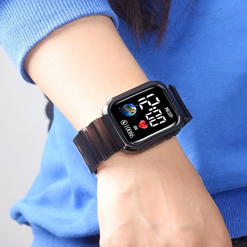 Đồng hồ đeo tay LWCC D03 điện tử LED màu sắc tùy chọn phong cách thể thao thời trang dành cho nam và nữ