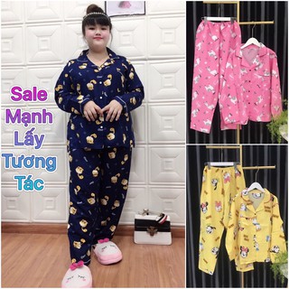 (85-110kg) Đồ Bộ Pijama Kate Thái - Tay dài quần dài