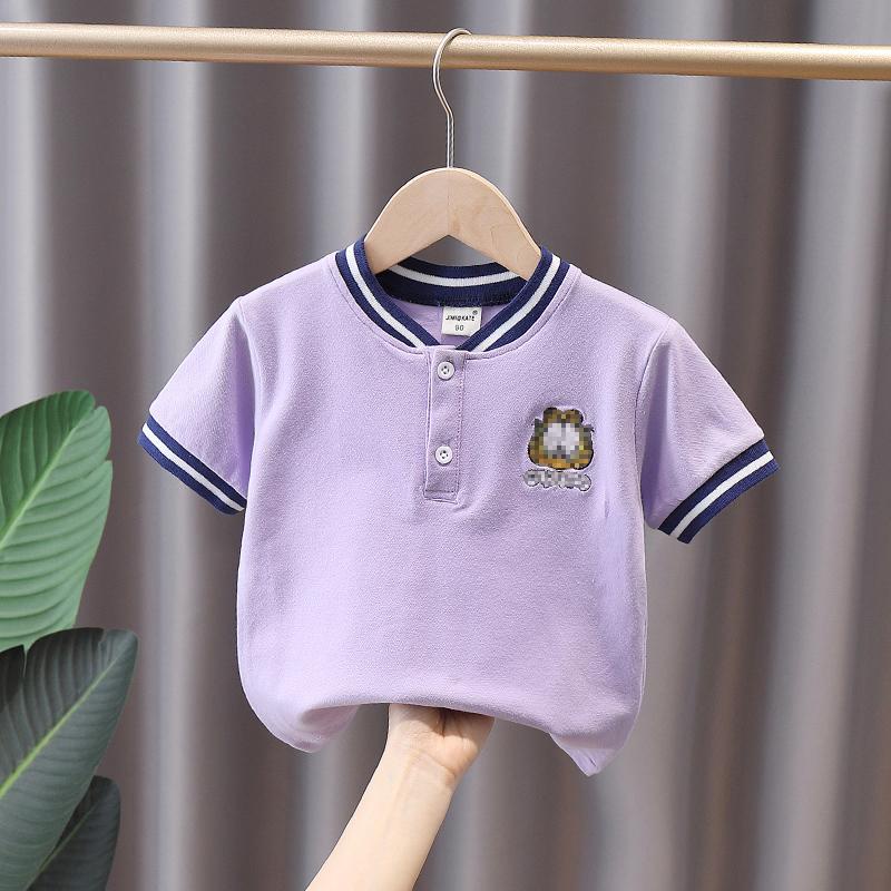 [Babycat Hàng Có Sẵn Áo Thun polo Tay Lỡ Phong Cách Hàn Quốc Nhật Bản Mùa Hè 2022 Kiểu Mới Cho Bé Trai