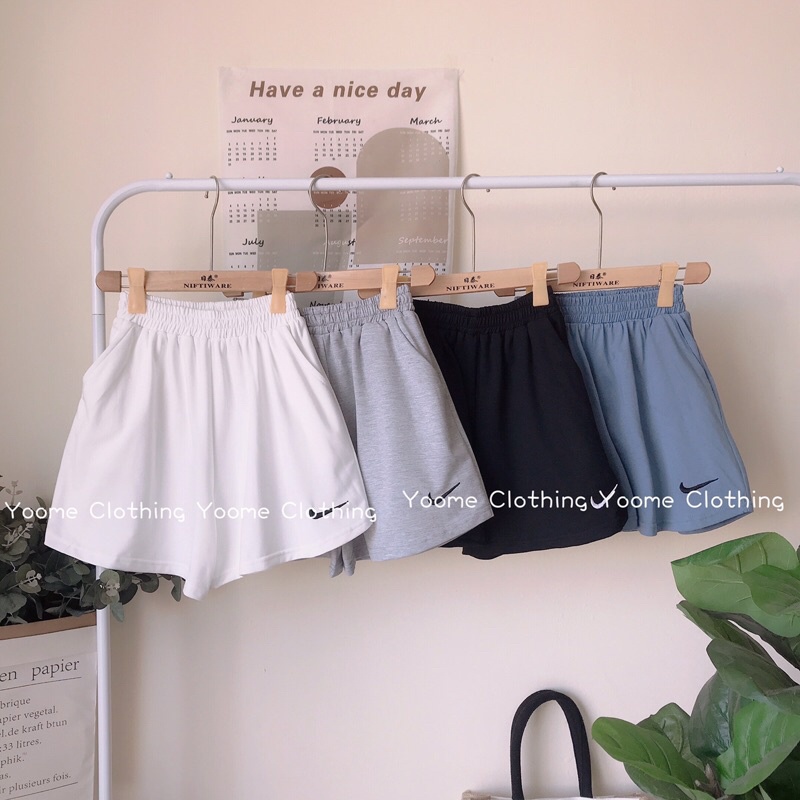 Quần short da cá thêu logo N-I-K-E chất mát k nhăn Yoomeclothing ( ảnh thật )