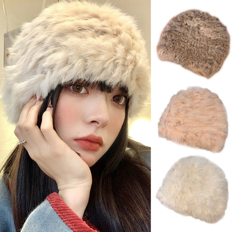 Mũ lông thỏ giữ ấm tai phong cách vintage kiểu dáng đáng yêu