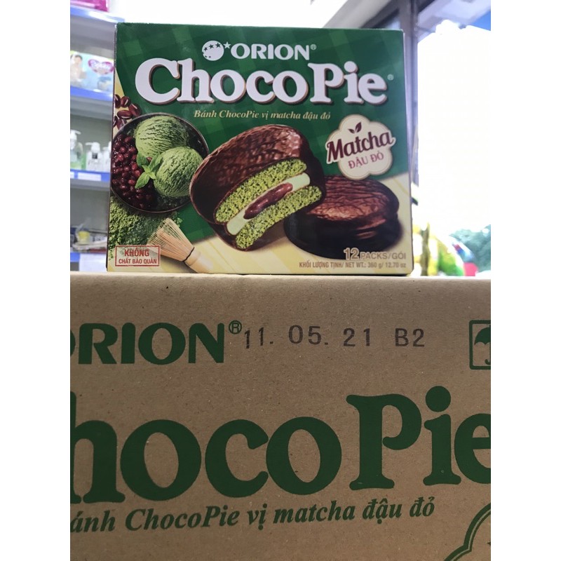 BÁNH CHOCOPIE MATCHA ĐẬU ĐỎ 360G (12 CÁI)