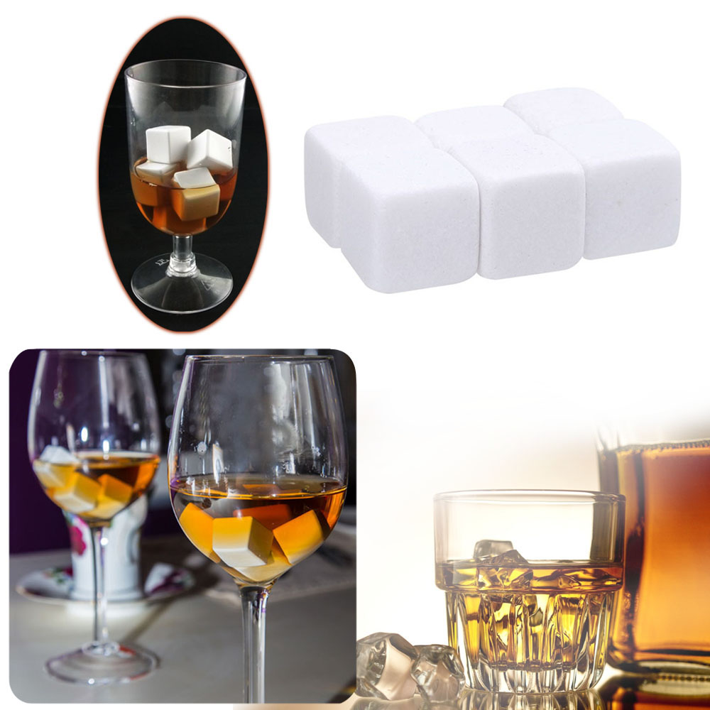 【Ready Stock】 Reusable Whiskey Wine Cooler Ice Cube Stones Rocks Set Stone Cooler Cube Chiller