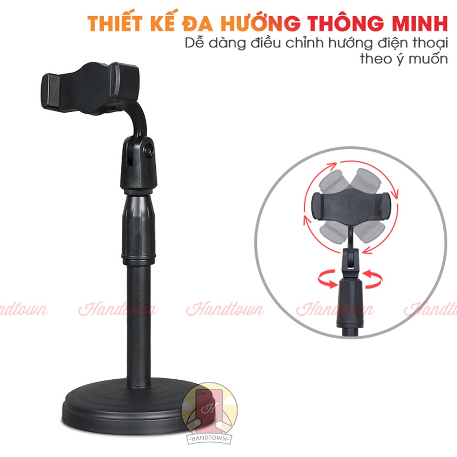 [TẶNG KÈM LINH PHÙ PHONG THỦY] Giá Đỡ Điện Thoại Xoay 360 Độ Điều Chỉnh Độ Cao Tự Động Livestream Quay Tiktok HANDTOWN