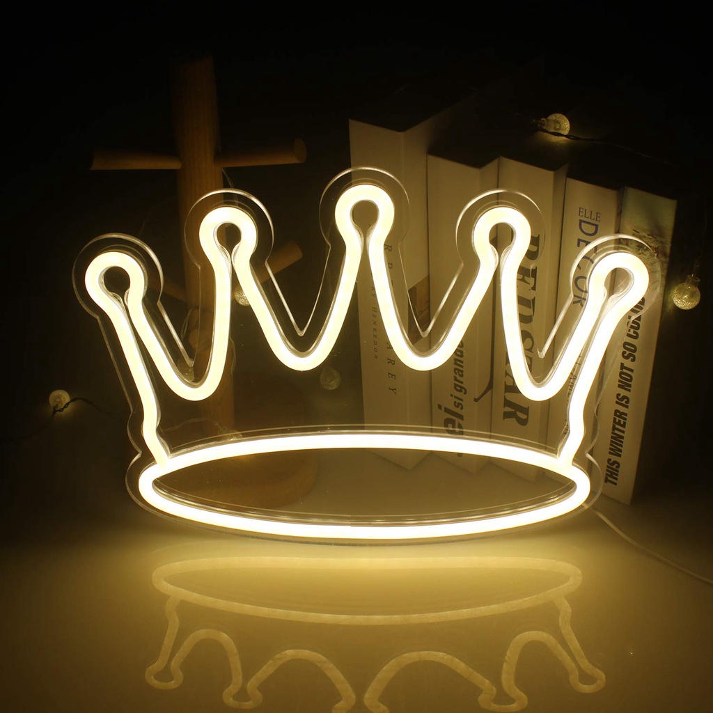 Đèn led Neon trang trí Hình Vương Miện v2| Đèn neon trang trí phòng ngủ, treo tường
