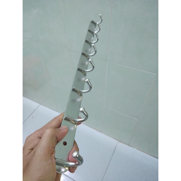 móc áo inox. móc quần áo inox. móc áo đóng tường 8 móc