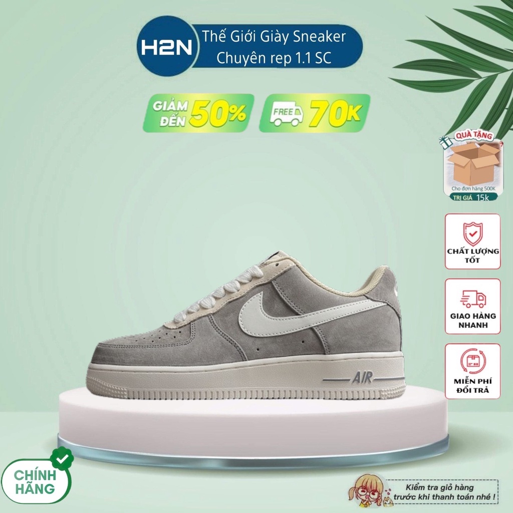 🎀 SIÊU HÓT 🎀 Giày Sneaker Nike Af1 xám lông chuột nam nữ cao cấp full box + bill - hàng chuẩn trung
