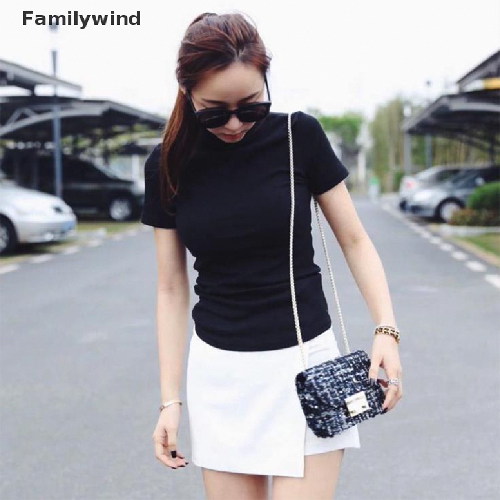 Áo Thun Tay Ngắn Cổ Lọ Dáng Ôm Thời Trang Mùa Hè Quyến Rũ Cho Nữ