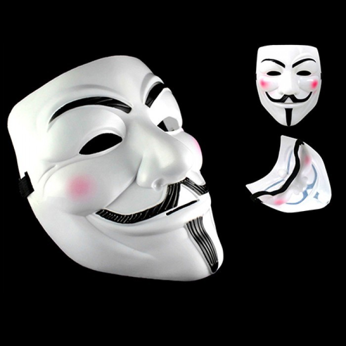 Mặt nạ Hacker mặt nạ Anonymous hàng đẹp loại 1 (Trắng)