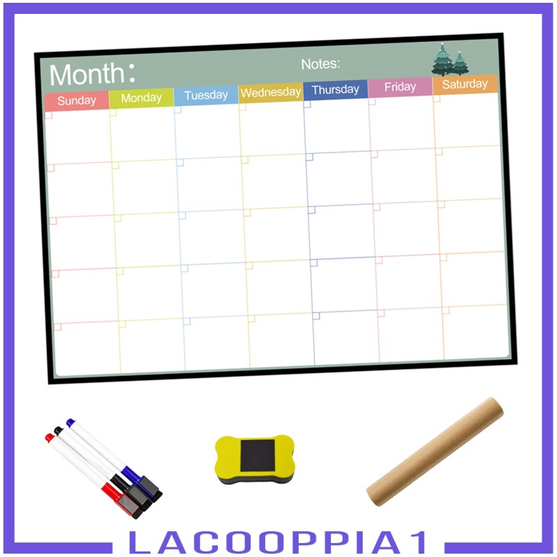 Lịch Nhắc Nhở Hàng Tuần [Lacooppia1] Bảng Trắng Từ Tính Mềm Mại