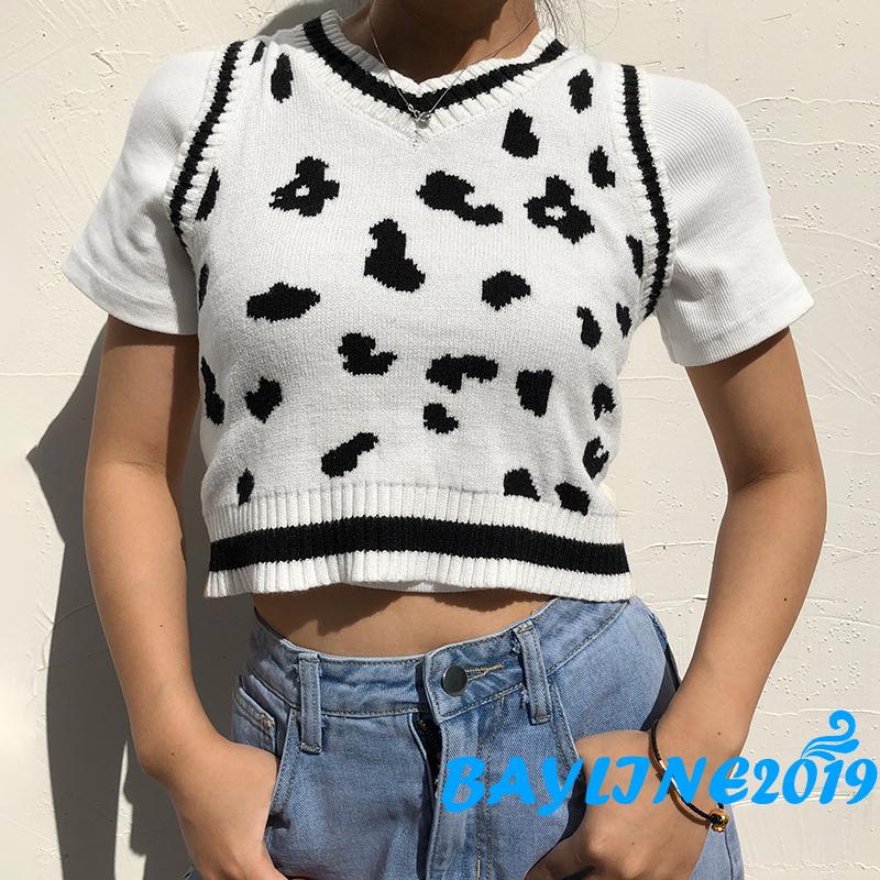 Áo Lửng Không Tay Họa Tiết Da Bò Thời Trang Quyến Rũ Cho Nữ | BigBuy360 - bigbuy360.vn