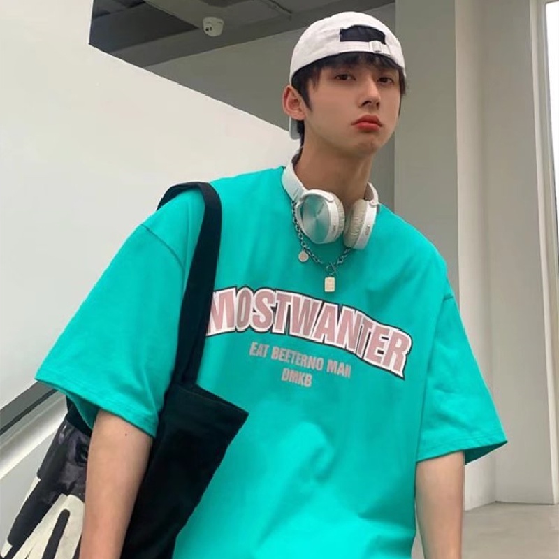 Áo Thun Tay Ngắn Dáng Rộng In Chữ Thời Trang Mùa Hè Cho Nam Size M-5XL