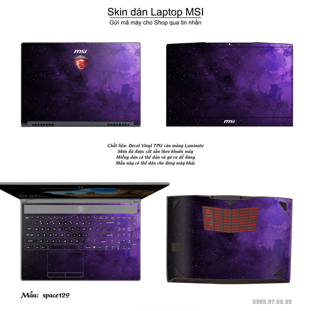 Skin dán Laptop MSI in hình không gian nhiều mẫu 22 (inbox mã máy cho Shop)