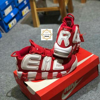 (SIÊU ĐẸP - TẶNG MÓC KHÓA) Giày thể thao nam nữ AIR MORE UPTEMPO SUPREME Đỏ chữ trắng