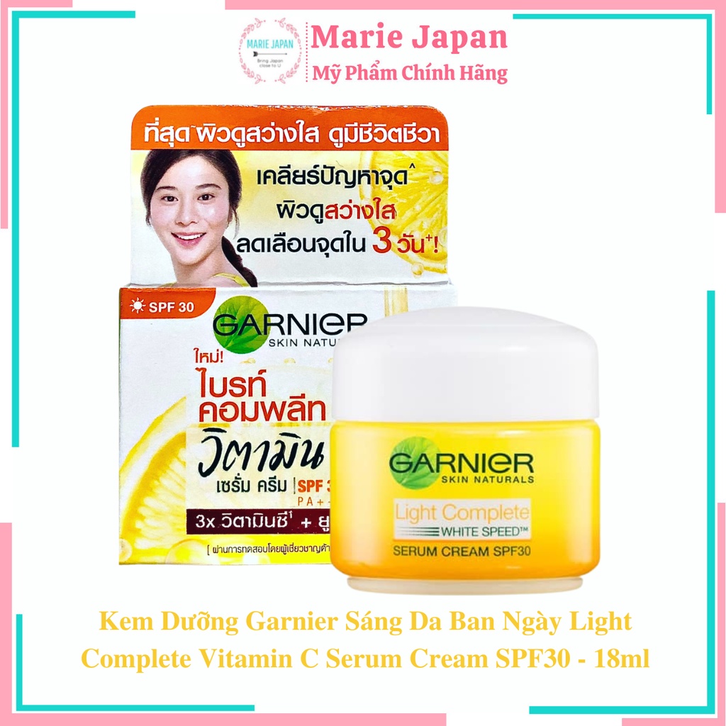 Kem Dưỡng Garnier Sáng Da Ban Ngày Light Complete Vitamin C Serum Cream SPF30 - 18ml