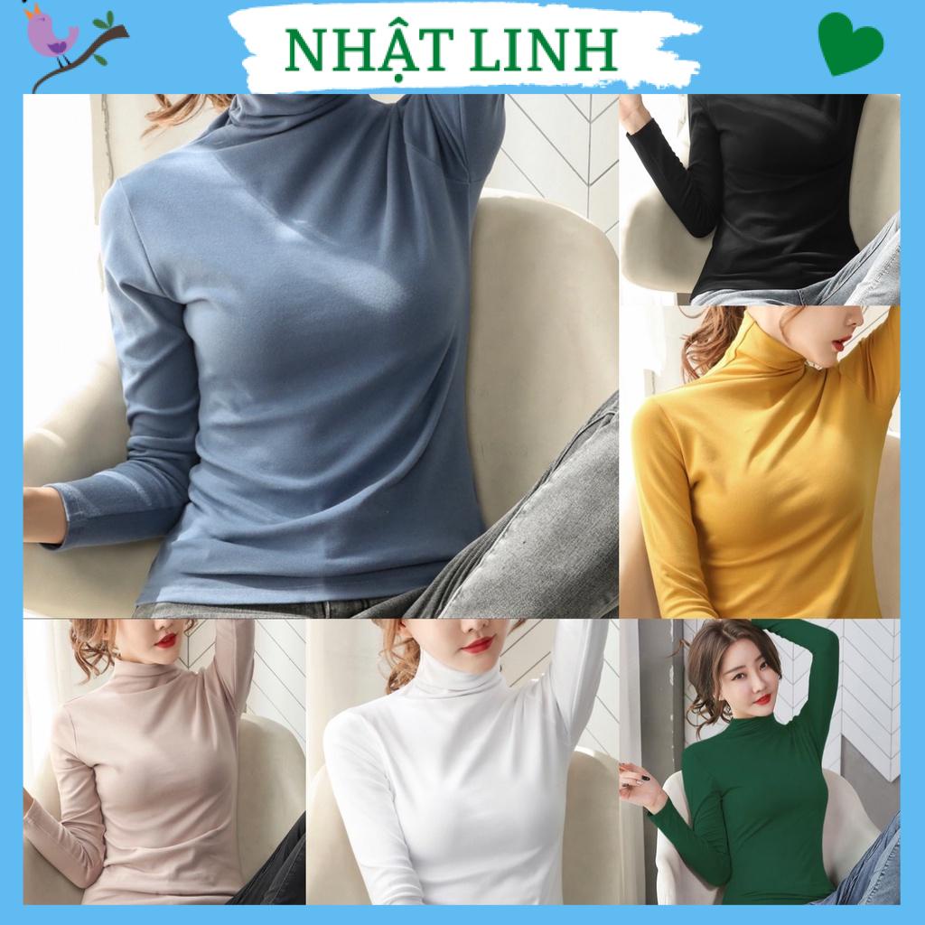 Áo giữ nhiệt nữ NHẬT LINH thiết kế tay dài cổ 3 phân bên trong nót nỉ dày dặn nhiều màu xinh - A510