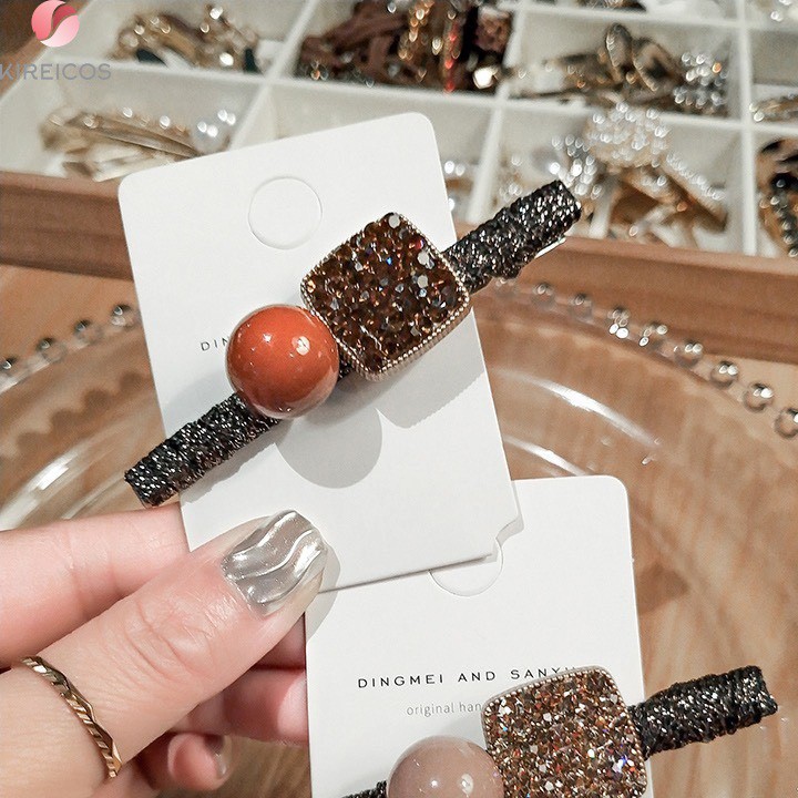 FREESHIP TOÀN QUỐC 50K - Kẹp Tóc Cao Cấp Lấp Lạnh Hạt Tròn Vuông Hàn Quốc - Màu Ngẫu Nhiên | BigBuy360 - bigbuy360.vn