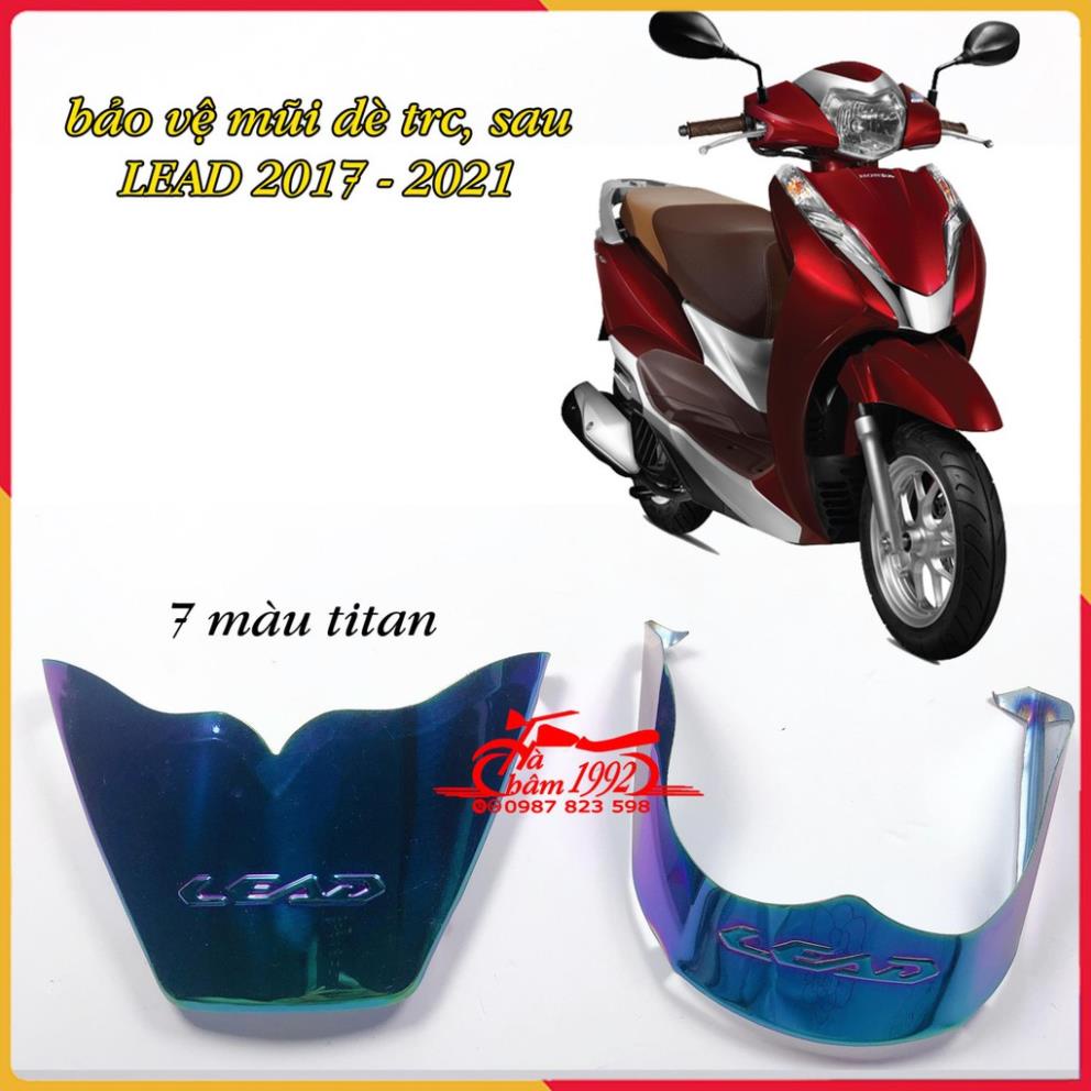 ★ Ốp Mũi Dè Lead 2017 - 2021-22 Xi 7  Màu Titan và iNox Trắng, Bọc Mõm Dè Xe Lead 2017 - 2021-22 ★
