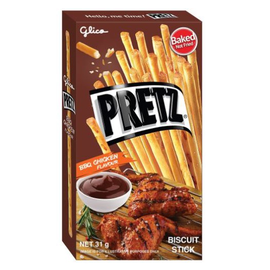 Combo Snack que Pretz nướng Giòn 4 vị X 10 Hộp (3 Original X 2 BBQ Gà X 2 Pizza X 2 Bắp)