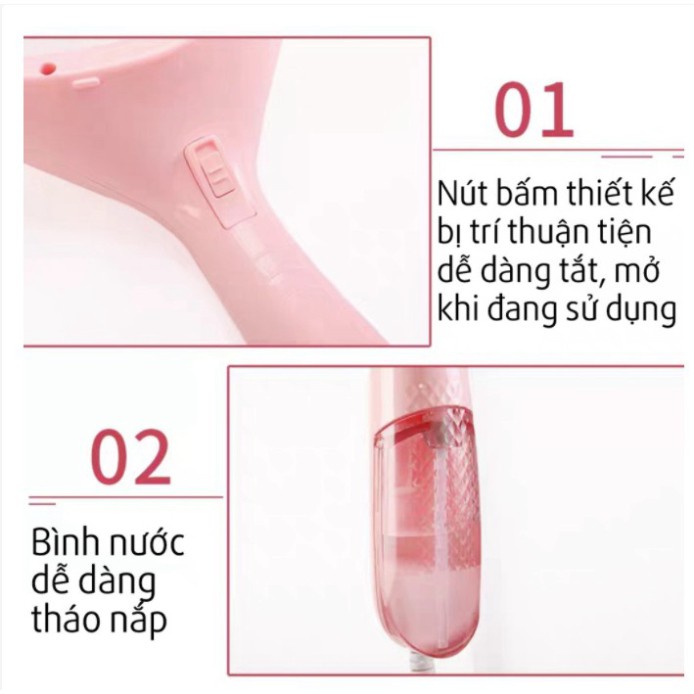 Bàn Là Hơi Nước Cầm Tay, Bàn Ủi Mini-Phun Sương Dày Đặc Xóa Tan Vết Nhăn , Làm Nóng Chỉ Sau 24 Giây- Bảo Hành 1 Đổi 1
