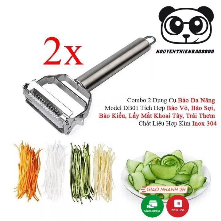 Dụng Cụ Dao Gọt, Dao Bào Sợi Rau Củ Quả 2 Đầu Bằng Inox Siêu Bén Cầm Chắc Tay