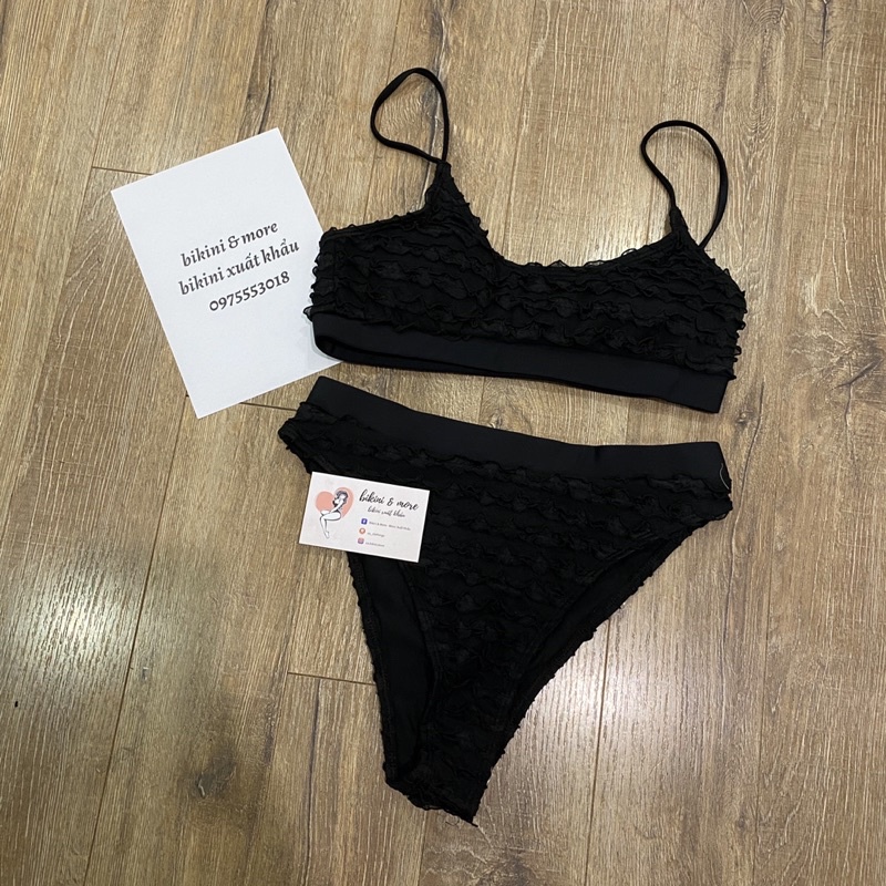 [BKN1461] &lt;ÂU&gt; SET BIKINI ĐEN BASIC (CẠP CAO)