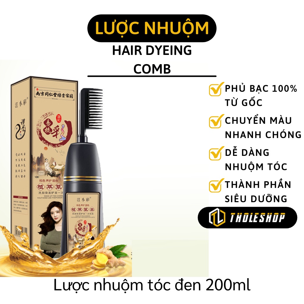 Lược Nhuộm Tóc Đen - Bộ Lược Nhuộm Tóc Tạm Thời Thông Minh 1 Nút Bấm 10427