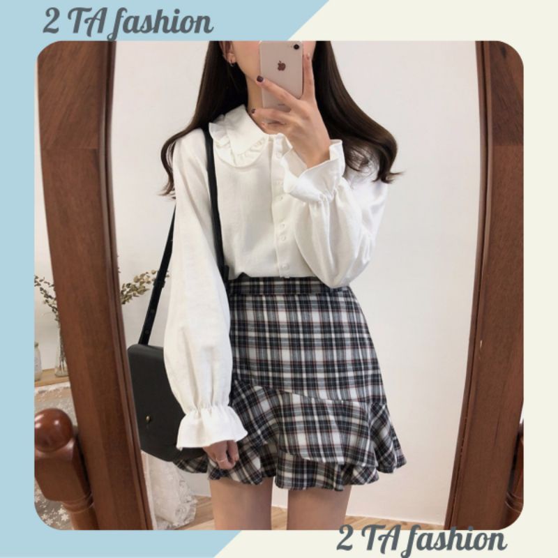 ÁO SƠ MI NỮ CÓ CỔ THIẾT KẾ ÁO TAY LOE 2021