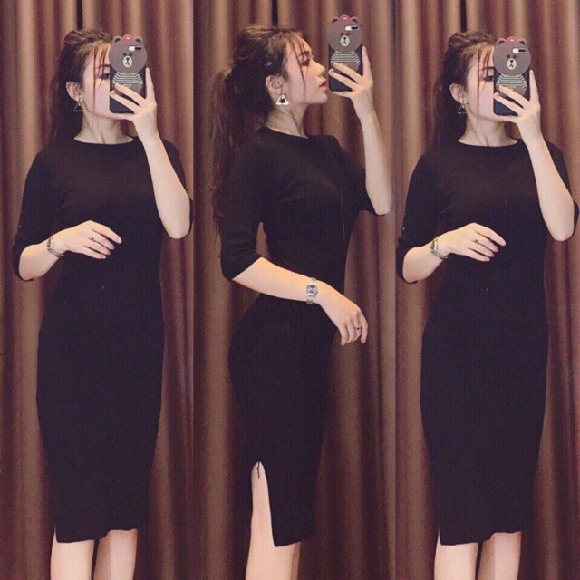 Váy body tay lỡ xẻ bên | BigBuy360 - bigbuy360.vn