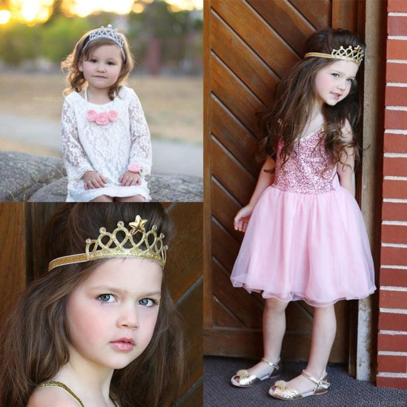 Băng đô vương miện co giãn xinh xắn cho bé gái
