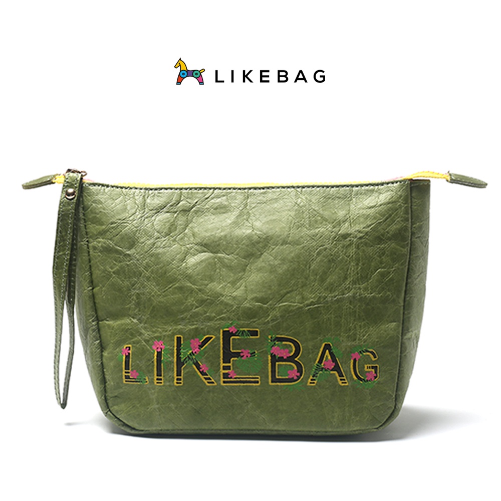 LIKEBAG Túi trang điểm thời trang ban đầu Khôi phục các cách cổ xưa Túi ly hợp đã rửa Giấy Kraft Chất liệu bảo vệ môi trường Túi mỹ phẩm