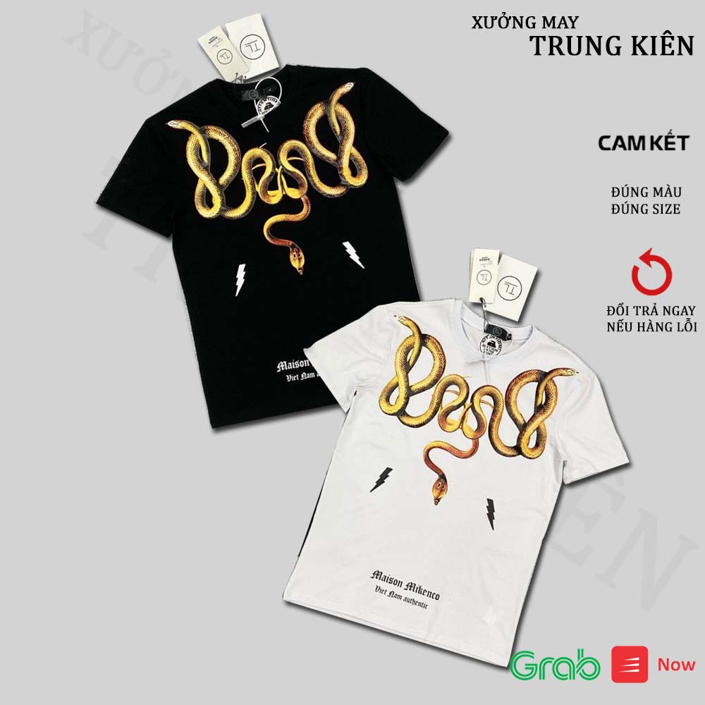 Áo Phông Nam Nữ, Áo Thun In Hình Rắn 3D Miken Sành Điệu Chất Liệu Thun Co Dãn 4C - AC117 - xuongmaytrungkien | BigBuy360 - bigbuy360.vn