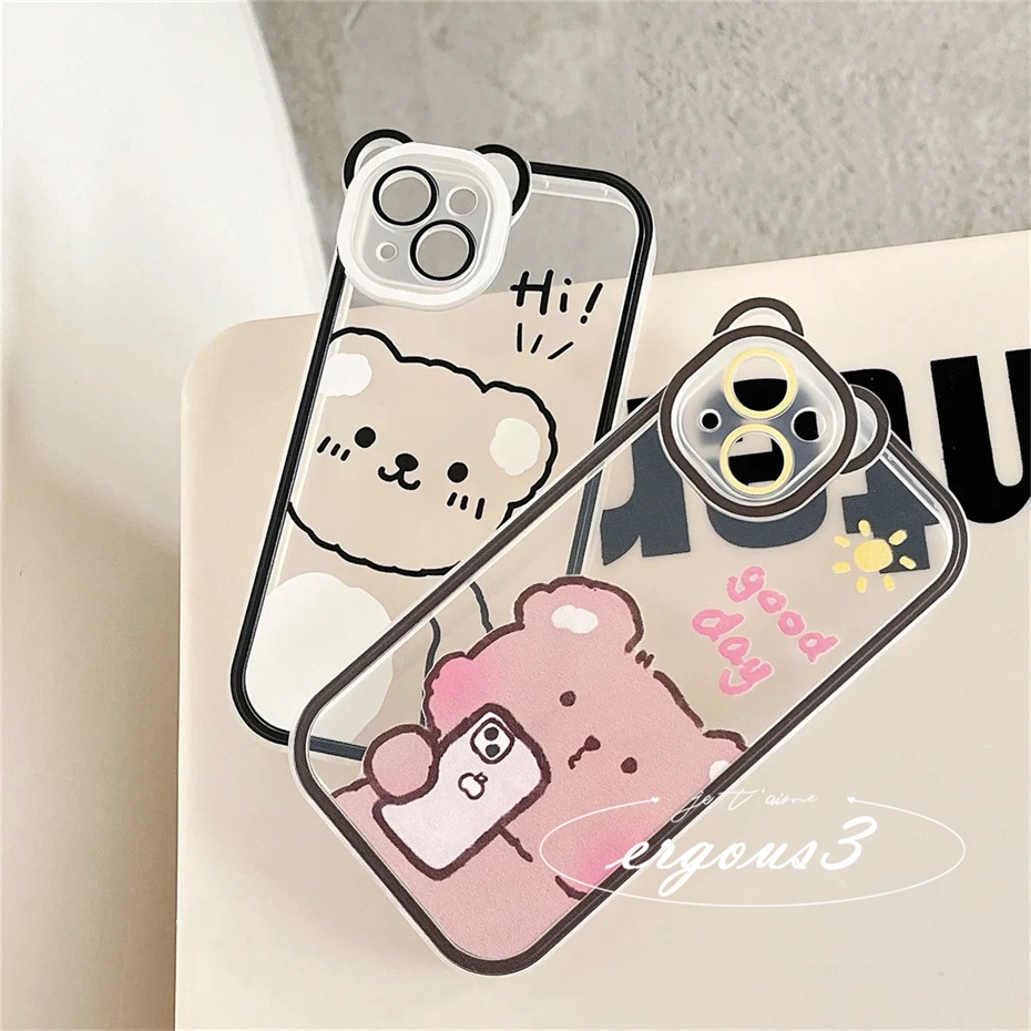 Ốp Điện Thoại Mềm In Hình Gấu Hoạt Hình Cho iPhone 14 13 12 11 Pro Max SE2020 X XR Xs Max 7 8 6 6s Plus