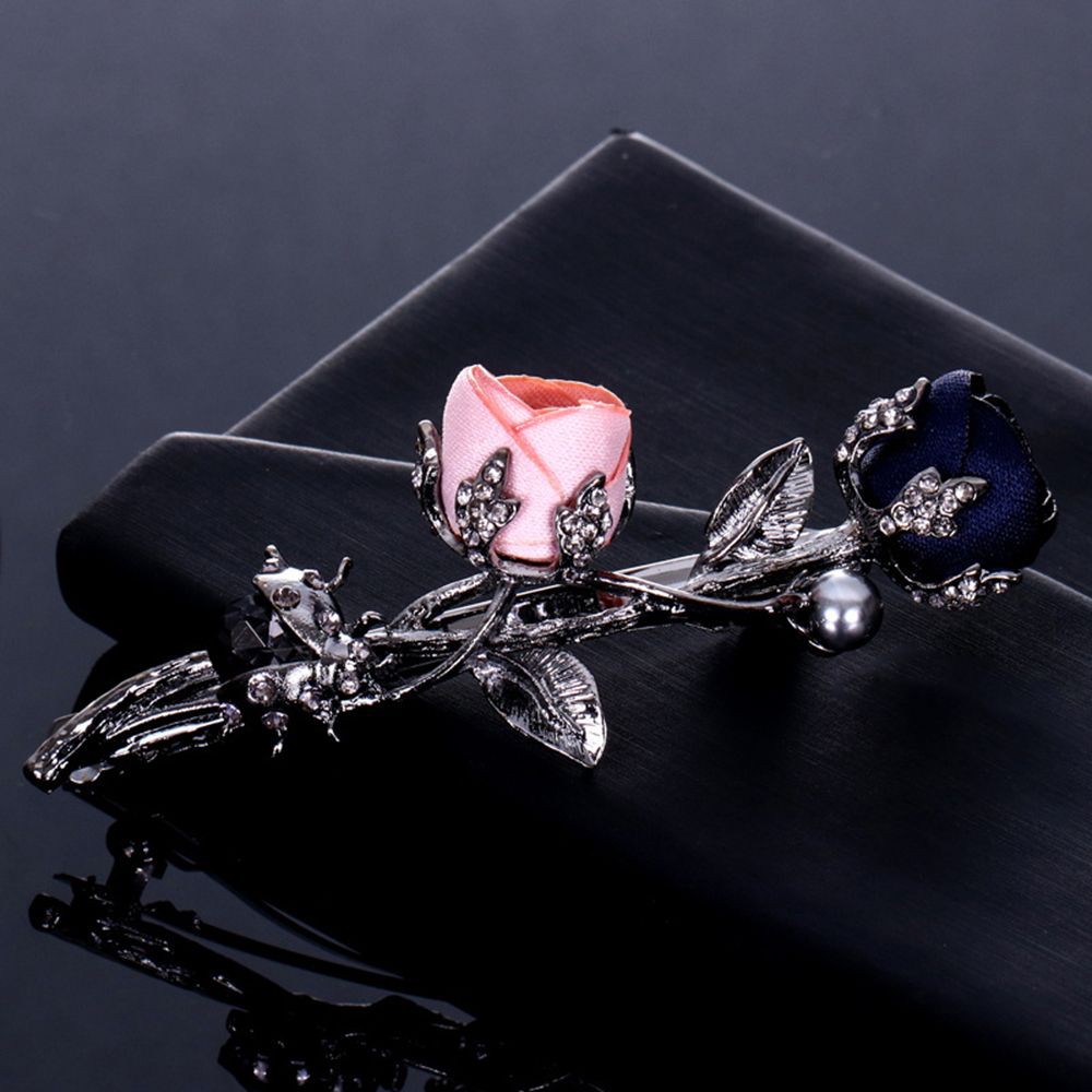 Kẹp tóc hình nhành hoa hồng cổ điển thanh lịch dành cho nữ