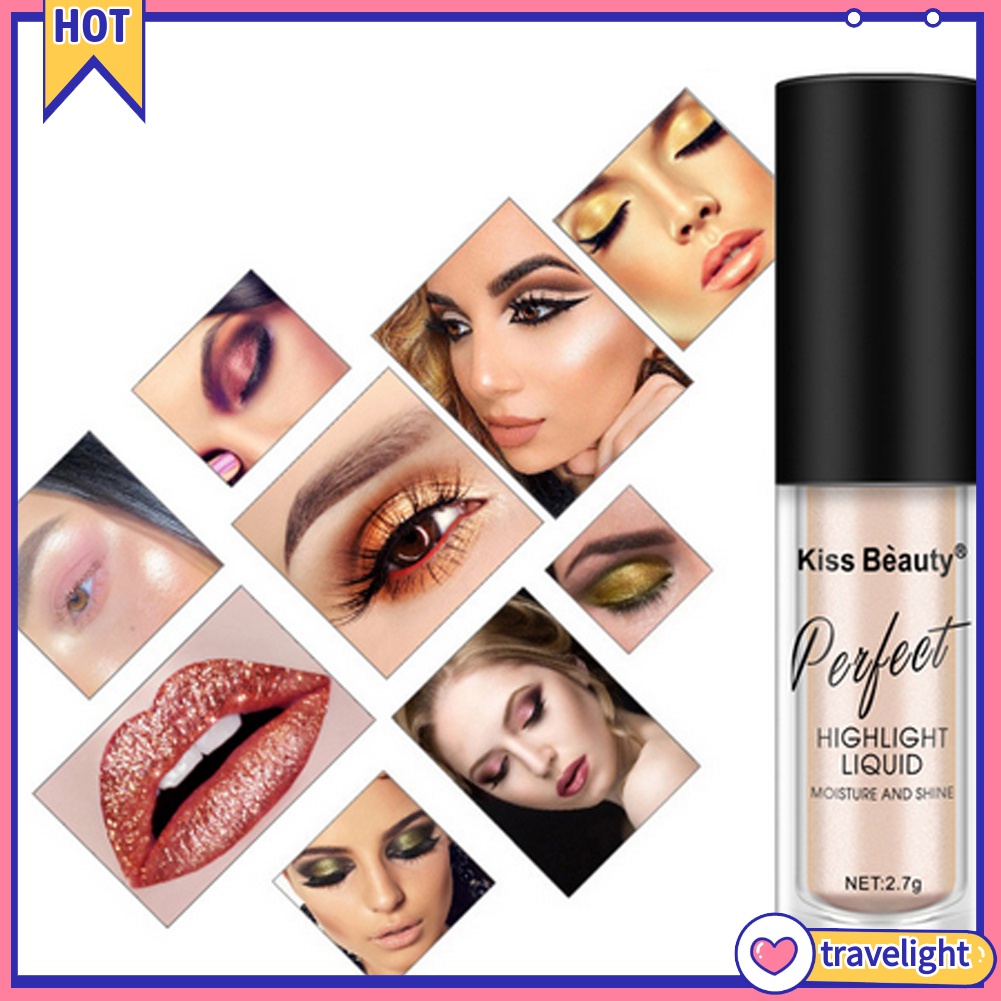 (Travelight) KISS BEAUTY Highlighter Contour Brighten Concealer Liquid Foundation Face Primer