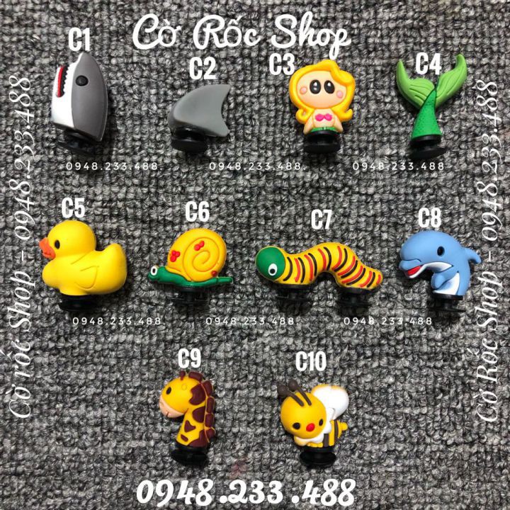 Nút cài Jibbitz trang trí dép 3D (C1-C20) - Shop ship từ 10 sản phẩm trở lên