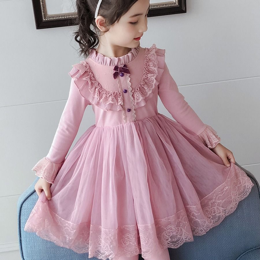 Váy cho bé gái thu đông, váy công chúa bồng bềnh mới
