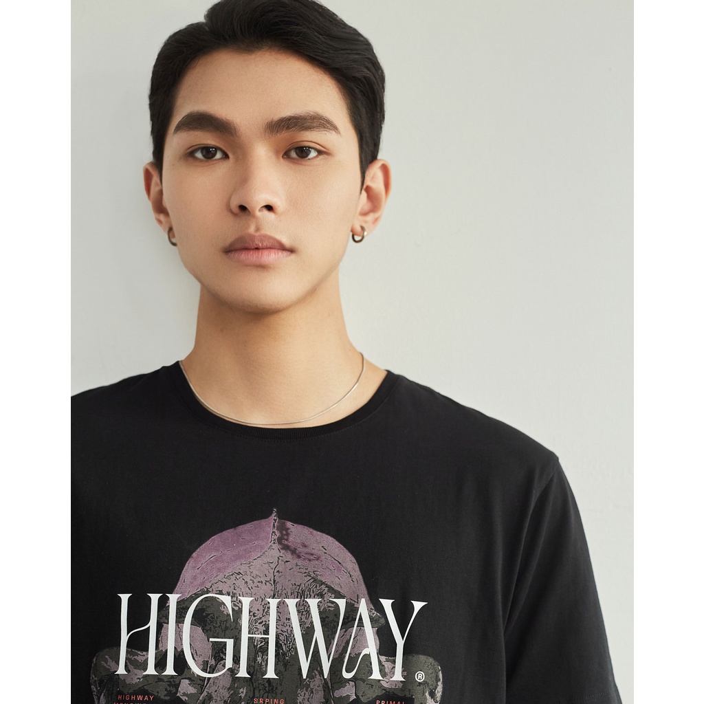 Áo phông nam cotton Highway  Primal Instinct đen