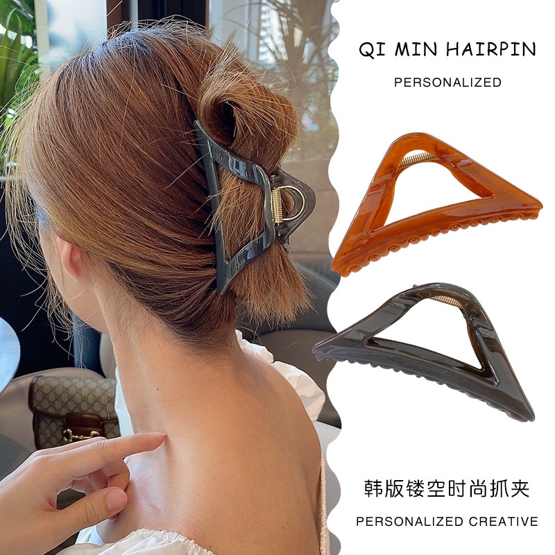 Kẹp Tóc Hình Tam Giác Cỡ Lớn Phong Cách Hàn Quốc Cho Nữ