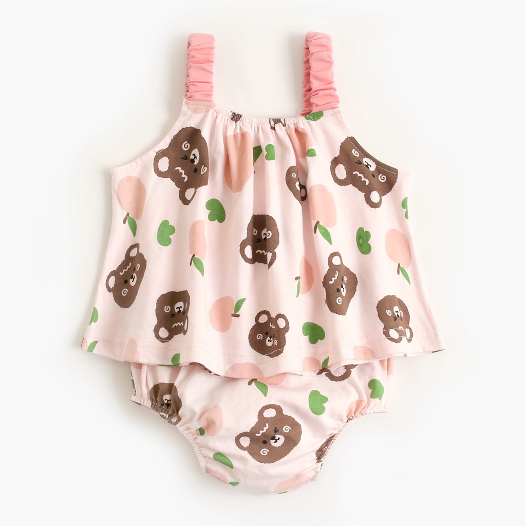 Sanlutoz Mùa hè Dễ thương Em bé Cô bé Bộ quần áo Ngọn + Bloomer 2 cái