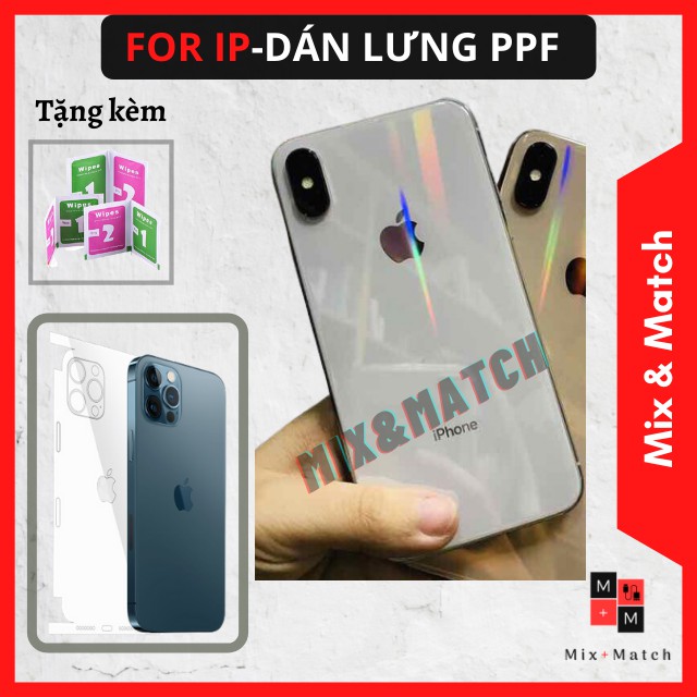 Miếng dán PPF cầu vồng lấp lánh cho mặt sau Iphone -Full mã IPhone 7/8/7plus/8plus/x/xs/xs max/11/11promax