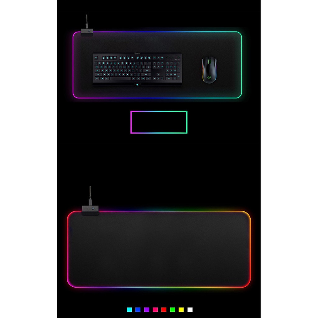 Miếng Lót Chuột Gaming RGB Viền Led Cỡ Lớn / Bàn Di Chuột Chơi Game Led Nhiều Màu.