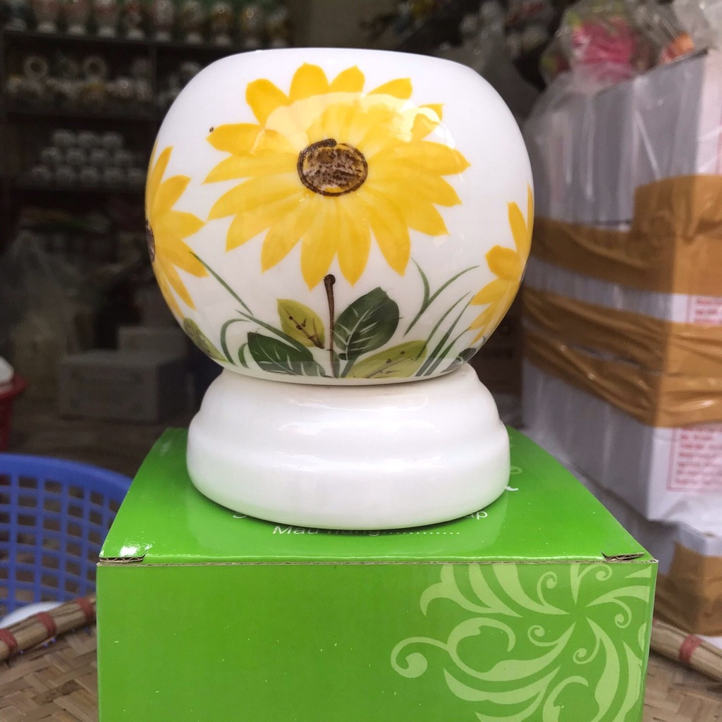 Đèn Xông Tinh Dầu Đuổi Muỗi Giốm Sứ Bát Tràng sezi To, oasis-mart