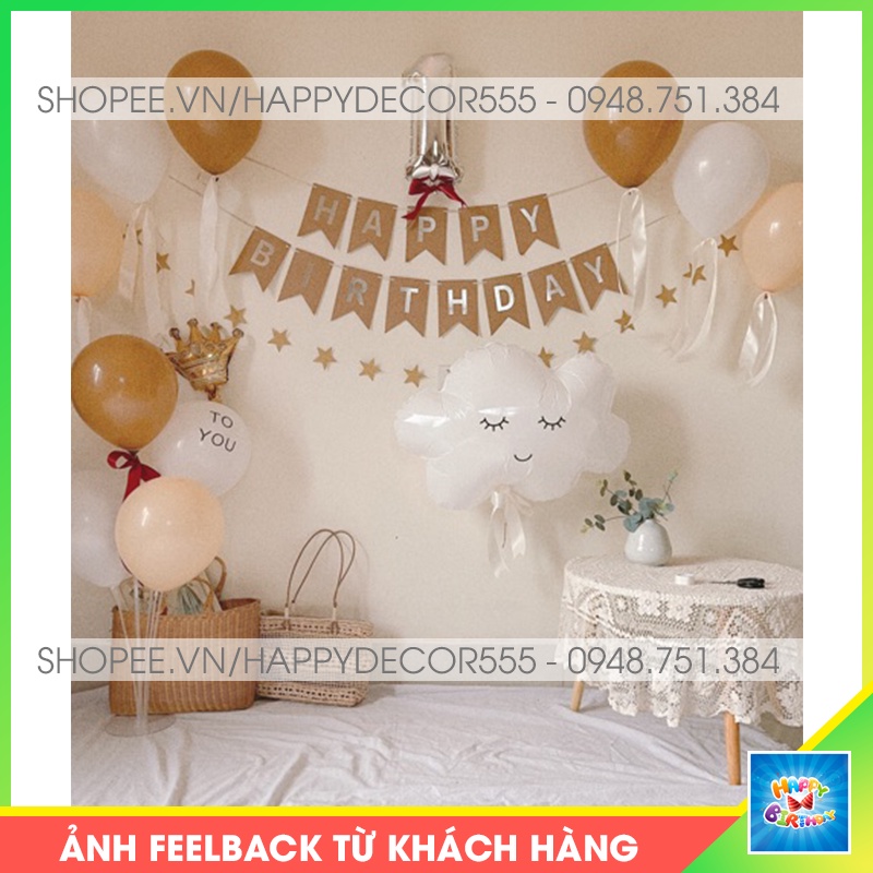 SET trang trí sinh nhật Handmade kiểu Hàn Quốc cực chất [Tặng kèm BƠM + KEO DÁN]